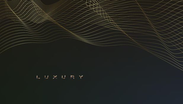 Abstract Luxury Background With Golden Wave Lines