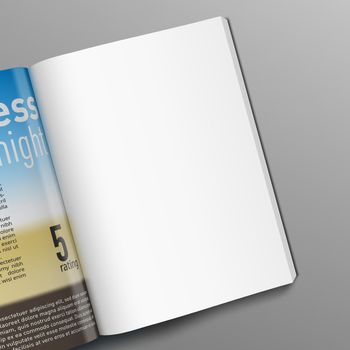 3D Clear Magazine Page Concept Top View