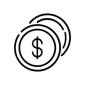 Coin Outline vector icon for web