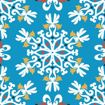 Christmas background. White snowflakes on a blue