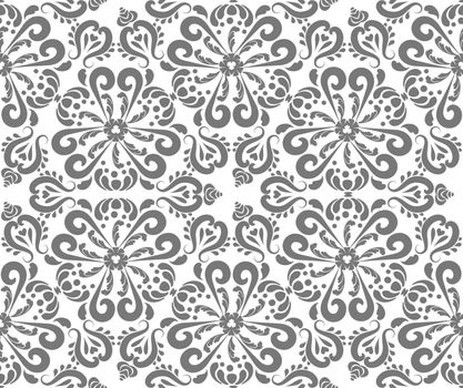 Gray oriental ornament seamless pattern.