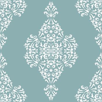 Victorian vintage white pattern on a gray-green