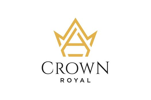 initial logo letter H with crown vector symbol illustration design