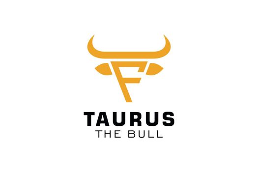 Letter F logo, Bull logo,head bull logo, monogram Logo Design Template