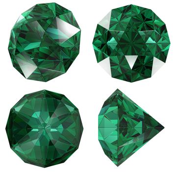 Emerald color jewel gem isolated