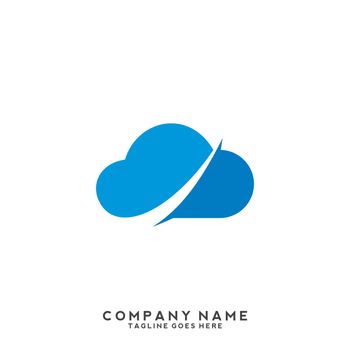Blue Cloud Tech Logo Vector