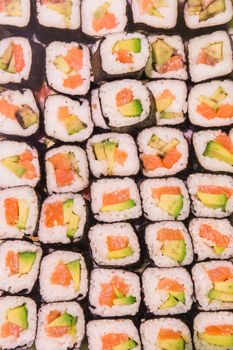 Seafood Japanese Tradition Sushi Roll Raw Background Foods