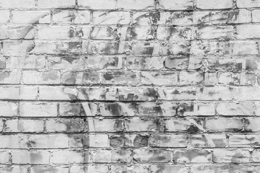 Brick old wall rough dirty white background texture