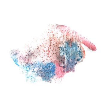 Hand drawn Abstract Watercolor Stain Isolated on White Background.