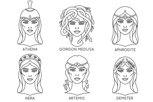 Collection of greek goddess