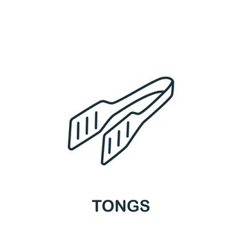 Tongs icon. Monochrome simple Cooking icon for templates, web design and infographics