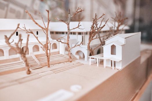 We pay attention every detail. Closeup shot of an architectural model in an empty office.