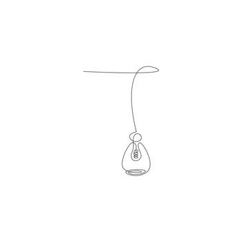Light bulb line art icon design illustration