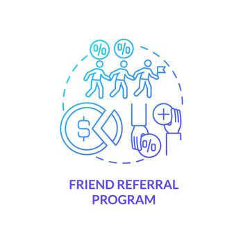 Friend referral program concept icon