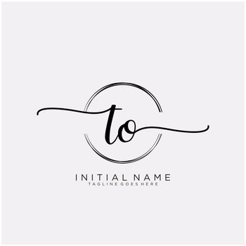 TO Initial handwriting logo with circle template vector