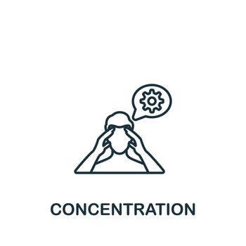 Concentration icon. Monochrome simple icon for templates, web design and infographics