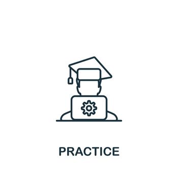 Practice icon. Monochrome simple icon for templates, web design and infographics