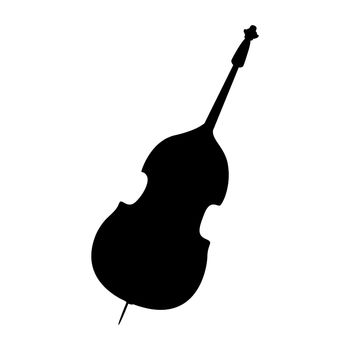 Silhouette of double bass semi flat color vector object