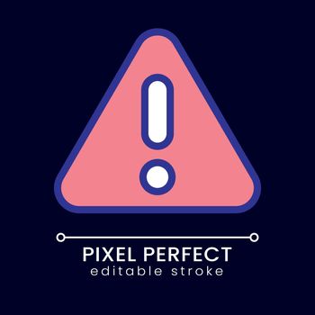 Warning pixel perfect RGB color icon for dark theme