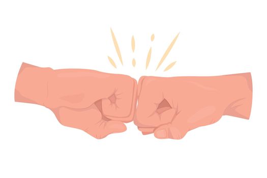 Approval semi flat color vector hand gesture