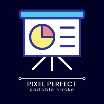 Presentation board pixel perfect RGB color icon for dark theme