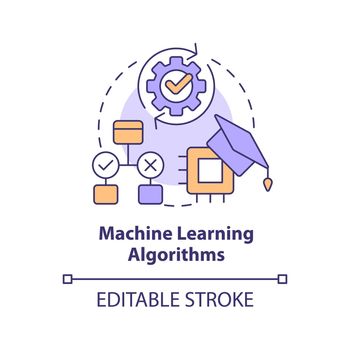 Machine learning algorithms concept icon