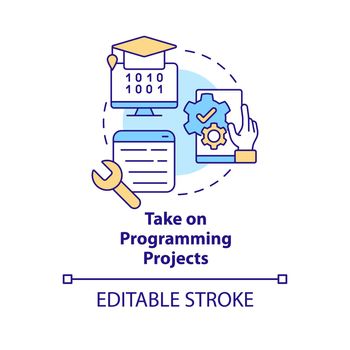 Take on programming projects concept icon