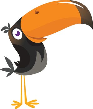 Toucan cartoon. Vector icon of toucan bird. Exotic bird illustration