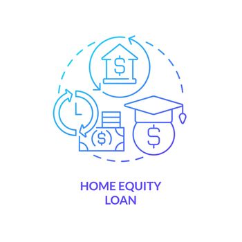 Home equity loan blue gradient concept icon