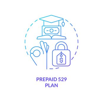 Prepaid federal plan blue gradient concept icon
