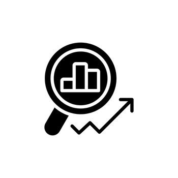 Market monitoring black glyph icon