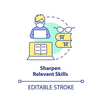 Sharpen relevant skills concept icon