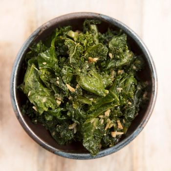 Bowl of sautéed Kale