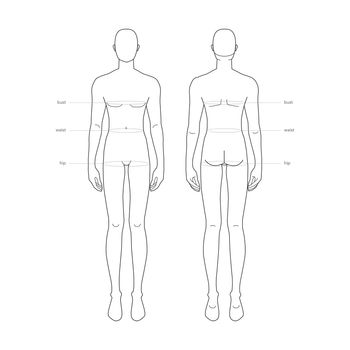 Men standard body parts terminology measurements Illustration for clothes and accessories production fashion male size