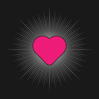 Shining heart artwork design.