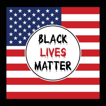Black lives matters. Social poster, banner. Stop racism police violence.