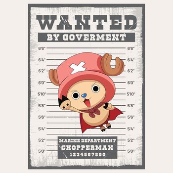 Wanted Poster Chopperman, Cartoon One Piece Anime