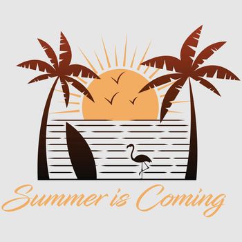 Summer is coming. Summer theme illustration