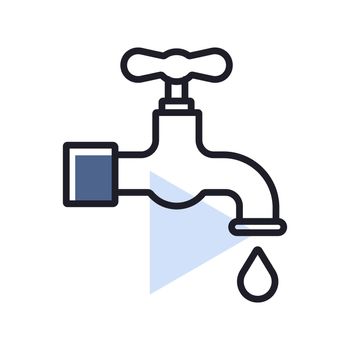 Faucet with drop isolated vector icon