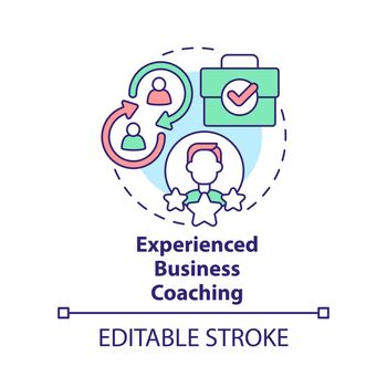 Experienced business coaching concept icon