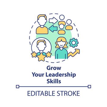 Grow leadership skills concept icon