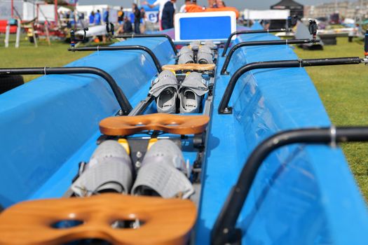 Water Rowing Boots in the blue boat