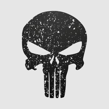 Skull of punisher with gritty texture