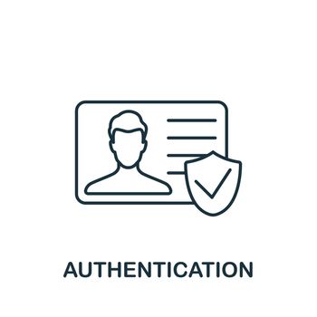 Authentication icon. Monochrome simple Cybercrime icon for templates, web design and infographics