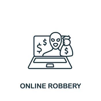 Online Robbery icon. Monochrome simple Cybercrime icon for templates, web design and infographics