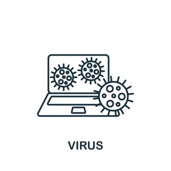 Virus icon. Monochrome simple Cybercrime icon for templates, web design and infographics