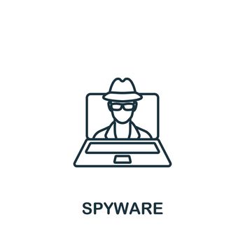 Spyware icon. Monochrome simple Cybercrime icon for templates, web design and infographics