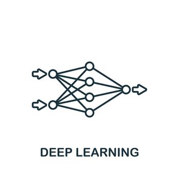 Deep Learning icon. Monochrome simple line Data Science icon for templates, web design and infographics