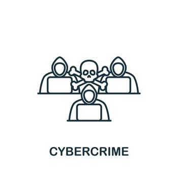 Cybercrime icon. Monochrome simple Cybercrime icon for templates, web design and infographics