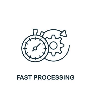 Fast Processing icon. Monochrome simple line Data Science icon for templates, web design and infographics